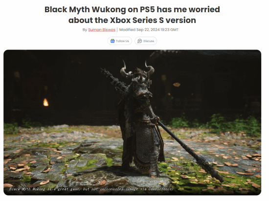 《黑神話》PS5版存問題，XSS版引擔憂
