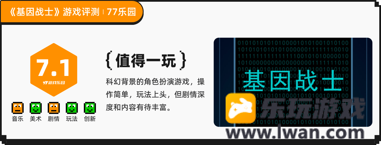 《基因战士》：爽感十足但内容较少的速通小游戏丨77乐园独家测评10