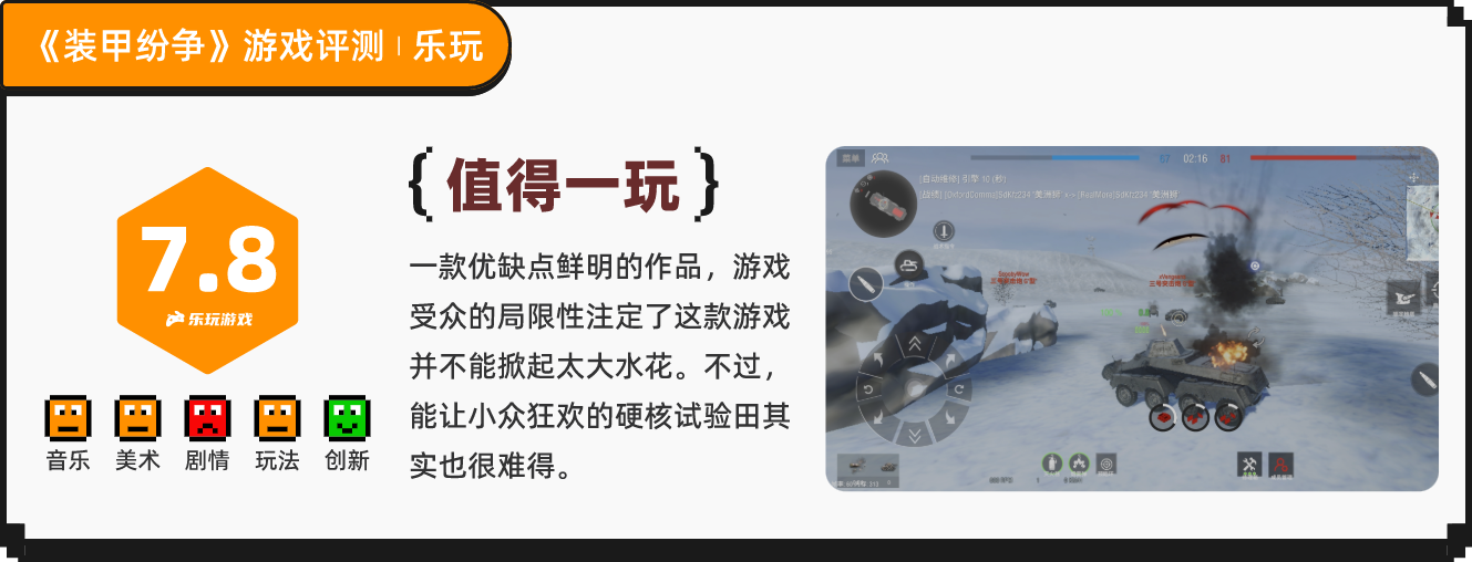 《裝甲紛爭》：獨(dú)立開發(fā)的野心之作，允許軍事迷溺愛的坦克戰(zhàn)爭游戲丨樂玩獨(dú)家測評宣傳圖18