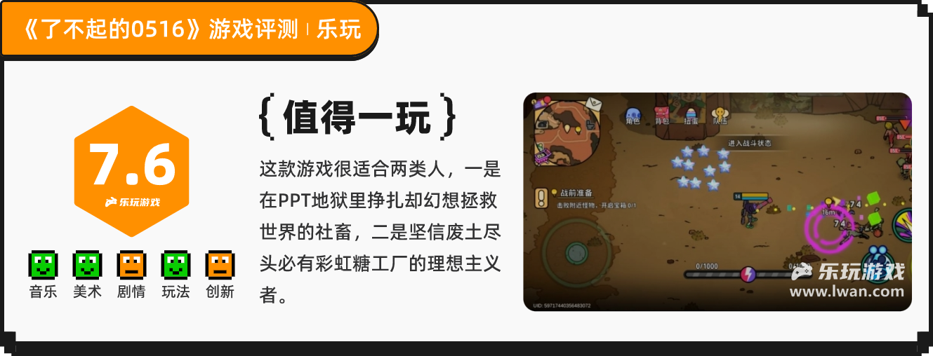 《了不起的0516》：像素+肉鴿的即時戰(zhàn)斗，下班人的爽游丨樂玩獨家測評宣傳圖7